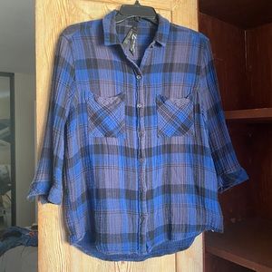 Seven Brand Plaid Button Down Shirt